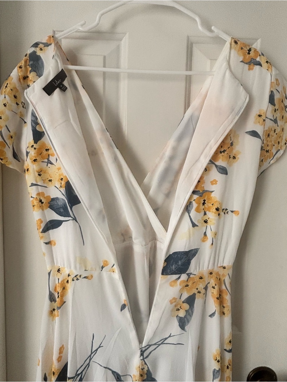 Lulu's White Floral V-Neck Hi-Low Midi Dress - Picture 12 of 13
